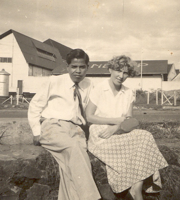 christa with friend 1954